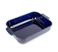 PEUGEOT - Rectangular Ceramic Baking Dish - 32 cm (including handles) x 20 cm x 6.5 cm - Capacity: 2.7 L - 4-5 Servings - 10 Year Guarantee - Made In France - Blue Colour