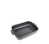 PEUGEOT - Rectangular Ceramic Baking Dish - 36 cm (including handles) x 22 cm x 6.8 cm - Capacity: 3.8 L - 6-7 Servings - 10 Year Guarantee - Made In France - Slate Grey Colour