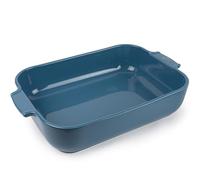 PEUGEOT - Rectangular Ceramic Baking Dish - 36 cm (including handles) x 22 cm x 6.8 cm - Capacity: 3.8 L - 6-7 Servings - 10 Year Guarantee - Made In France - Light Blue Colour