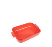 PEUGEOT - Rectangular Ceramic Baking Dish - 36 cm (including handles) x 22 cm x 6.8 cm - Capacity: 3.8 L - 6-7 Servings - 10 Year Guarantee - Made In France - Red Colour