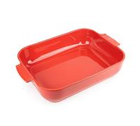 PEUGEOT - Rectangular Ceramic Baking Dish - 40 cm x 27.2 cm x 8.3 cm - Capacity: 5.2 L - 8-10 Servings - 10 Year Guarantee - Made In France - Red Colour