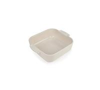 PEUGEOT - Square Ceramic Baking Dish - 21 cm (including handles) x 16.3 cm x 5.4 cm - Capacity: 1.1 L - 10 Year Guarantee - Made In France - Ecru Colour