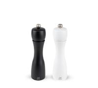 Peugeot - Tahiti 20 cm Salt & Pepper Mill Set - Black Pepper & White Salt Included - Classic Grind System - PEFC Certified Wood - Lifetime Guaranteed Mechanism - Made in France - Black & White