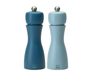 Peugeot - Tahiti Salt & Pepper Mill Set - Beechwood, Petrol Blue & Sky Blue, 15 cm