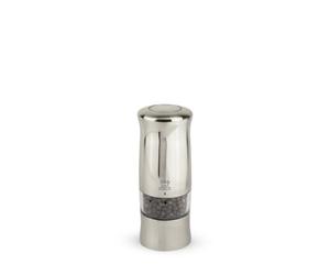 Peugeot - Zeli Electric Pepper Mill - Adjustable Grinder - Battery Powered-LED Light - Plastic with Brushed Metal Finish, 14 cm