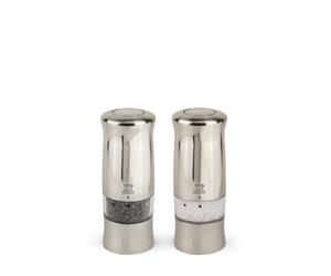 Peugeot Zeli Electric Salt & Pepper Mill Duo in Stainless Steel 14cm