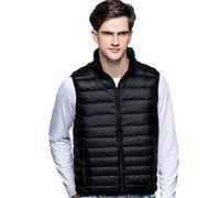 Peuignao Packable Down Gilet Men Lightweight Ultra Light Down Vest Padded Body Warmer Mens Quilted Gilet Puffer Gilets Sleeveless Puffer Jacket Men Puffa Vest Black XL
