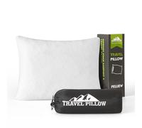 PEUJEW Small Shredded Memory Foam Pillow, Camping Pillow Travel Pillow - Compressible Medium Firm, Breathable Cover, Ideal Backpacking Hiking, Airplane and Car (Off-White, S)