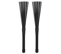 Peukerty 1 Pair Jazz Drum Brushes Retractable Drum Sticks 32 cm black