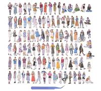 Peukerty 101 Pcs People for Journaling Scrapbooking,Urban Fashion Scrapbook Sticker for Junk Journal Supplies Kit