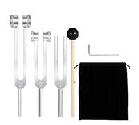 Peukerty (128Hz, 256Hz, 512Hz) Tuning Fork Set, Tuning Forks with Reflex Hammer for //Sound/Repair