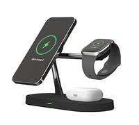 Peukerty 4 in 1 Magnetic Wireless Charger, 15W Fast -Safe Charging Station for /12, 7/SE/6/5, 2/Pro