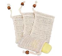 Peukerty 4 x Ramie Soap Bags, Soap Bags, Soap Bag, for Foaming and Drying Soap