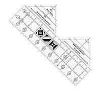 Peukerty 90 Degree Double Strip Quilting Ruler, 10 Acrylic Quilting Triangle Rulers, Non-Slip Quilting Rulers and Stencils