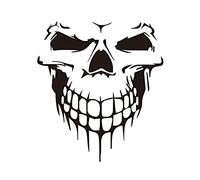 Peukerty Car Sticker Car Tattoo Skull Skeleton Large Decorative Sticker (Black)