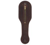 Peukerty New Leather Bat Boston Coin Compartment Thick Leather Men and Women Multi Functional Storage, brown