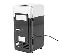 Peukerty USB Mini Fridge, 0.375L, Black, Portable, Compact, Countertop, Right Door, 1 Shelf, Plastic, 5V, Abs , Refrigerator