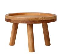 Peukerty Wooden Stand Flower Pot Base Holder Stool High Stool Balcony Succulent Round Flower Shelf for Indoor Outdoor