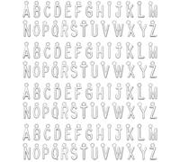 PEUTIER 104pcs Letter Charms, Zinc Alloy A-Z Alphabet Letter Pendant Silver Letter Initials Charms for Bracelets Necklaces Jewelry Making Gift