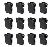 PEUTIER 12pcs Cubicle Clips, Cubicle Wall Clips Hooks Stainless Steel Cubicle Pins Fabric Panel Office Cubicle Accessories Hangers for Holding Messages Pictures Photos Notes Memos (Black)