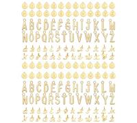 PEUTIER 156pcs Letter Charms, Alloy Gold Initial Charms from Capital A to Z Alphabet Charms Trendy Letter Pendant for Bracelets Necklace Jewelry Making Gift