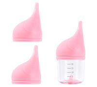 PEUTIER 20ml Kitten Bottles for Nursing, with 2pcs Silicone Nipple Replacement Anti-Choking Puppy Feeder Bottles Reusable Pet Feeding Kit for Newborn Cat Dog (Pink)