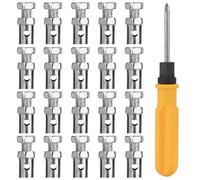 PEUTIER 20Pcs Throttle Brake Cable Ends with Screwdriver, Throttle Cable Stops Locks 2.5mm Wire Hole Diameter Motorcycle Throttle Ends for Bike Scooters Tractors Mowers