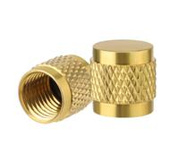 PEUTIER 2pcs 1/4 Brass Flare Caps with Neoprene O Ring Seal, 7/16-20UNF Thread, Fitting for Air Conditioner Pipe Gas Line Hydraulic
