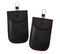 PEUTIER 2pcs Faraday Bags, 5.9x3.7in Faraday Pouch for Key Fob Signal Blocking Anti Theft Faraday Cage Faraday Protector Case Holder for Car Keys