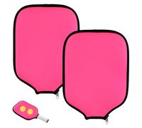 PEUTIER 2pcs Pink Pickleball Racquet Cover, 8.6 x 12.2 Inch Neoprene Racquet Cover Pickleball Storage Bag Compatible with Most USAPA Standard and Extended Pickleball Racquets Fits Most People's Needs