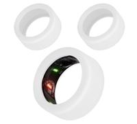 PEUTIER 2pcs Silicone Ring Cover Compatible with Gen 3, Round Ring Case Elastic Ring Protection Smart Ring Protector Sleeve Accessories for Men Women Gym Working Out (White, S for 6/7/8/9/10)