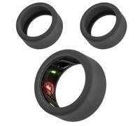 PEUTIER 2pcs Silicone Ring Cover Compatible with Gen 3, Round Ring Case Elastic Ring Protection Smart Ring Protector Sleeve Accessories for Working Out (Black, S for 6/7/8/9/10)