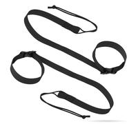 PEUTIER 2PCS Snowboard Leashes, Adjustable Snowboard Binding Straps Covert Leash Ski Accessories for Men Women Kids Teenagers to Fasten Your Snowboard Boots (Black)