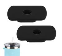PEUTIER 2pcs Straw Cover Accessories, Diameter 0.5in Rubber Straw Lid Attachment Tumbler straw lid attachment Tumber Magslider/Stronghold Lid Compatible with Yeti Suitable for 20/30oz (Black)