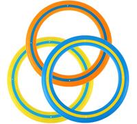 PEUTIER 3 Pieces Kids Flying Disc, 9.45in Flying Disc Toy for Kids Adults Flying Disc Beach Backyard Outdoor Dog Toy Game Instead of Screen Time Family Fun for Boys Girls, (Yellow, Blue, Orange)