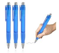 PEUTIER 3pcs Big Pens, 7.87 Inch Smoothly Writing Chunky Easy Grip Weighted Pen Large Heavy Pens Fat Oversized Giant Writing Tool with Comfortable Sleeve for School & Office (Blue)