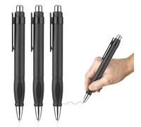 PEUTIER 3pcs Big Pens Heavy Pens, 7.87 Inch Smoothly Writing Oversized Weighted Pen Fat Pens Giant Writing Tool Easy Grip Pen with Comfortable Sleeve Products for School & Office (Black)