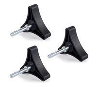 PEUTIER 3pcs Rollator Walker Parts, Aluminum 3 Point Knob Replacement Part Universal for Rolling Walker Rollator Foldable Rollator Hand Propelled Walker