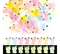 PEUTIER 40pcs Mini Resin Frogs, Colorful Tiny Frogs Glow in The Dark Cute Mini Frogs Figurines Miniature Frog Ornament for DIY Crafts Dollhouse Garden Glass Container Decorations