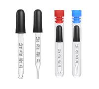 PEUTIER 4pcs 1ml Dropper with 4pcs Bottle, Glass Dropper with Measurements Pipettes Dropper with Rubber Head Eye Droppers Glass Pipette for Medicine, Essential Oils, Feeding, Ear, Laboratory