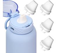 PEUTIER 4PCS Bite Valve Replacement for Ello Cooper 32oz Stainless Steel Water Bottle, Water Bottle Mouthpiece Cap Lid, Silicone Free BPA Spout for Ello Cooper 18/22/40oz Accessories Parts (White)