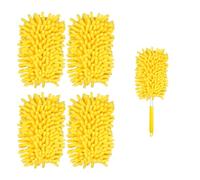 PEUTIER 4pcs Duster Refills for Swiffer, Microfiber Ceiling Fan Duster 360 Feather Duster Refills Heavy Duty Hand Dusters for Cleaning Compatible with Swiffer (Yellow)