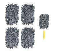 PEUTIER 4pcs Duster Refills for Swiffer, Microfiber Ceiling Fan Duster 360 Feather Duster Refills Heavy Duty Hand Dusters for Cleaning Compatible with Swiffer (Grey)