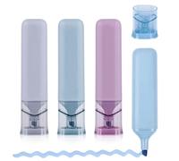 PEUTIER 4pcs Glitter Highlighters, 4.45x0.98in Nebula Pastel Markers Pens Sparkly Highlighters Set School Classroom Supplies for Men Women And Kids (Blue)