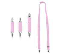 PEUTIER 4pcs Mitten Clips and Hat Clip, Elastic Stainless Steel Winter Glove Clips Glove Attachment Clips Mitten Holder String Attachment Straps for Toddler Kids Adults (Pink)