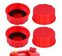 PEUTIER 4pcs Red Plastic Gas Can Cap, Fits Standard Water/Gas/Diesel, Compatible with Car, Truck, 1/2/2.5/5/10 Gallon Tanks