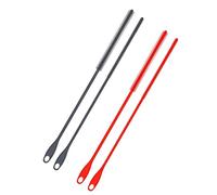 PEUTIER 4pcs Silicone Straw Brushes, 6mm+8mm Long Straw Cleaner Reusable Hanging Bottle Straw Washing Tool Bendable Crevice Brush Slim Pipe Brush for Glass Metal Straw (Red, Gray)