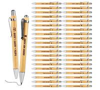 PEUTIER 50pcs Bible Verse Pens, Retractable Bible Pens Bamboo Ballpoint Pens Religious Christian Pens Inspirational Quote Pens for Office School Writing Supplies Religious Gift