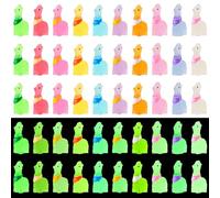 PEUTIER 50pcs Resin Miniature Alpaca, 1.46 x 0.83 x 0.59 Inch Tiny Alpaca Statue Animal Statue Luminous Mini Animal Figure for Mini Garden Landscape Aquarium Decoration (10 Colors)