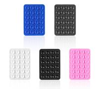 PEUTIER 5pcs Phone Suction Holder, Silicone Suction Phone Case Adhesive Mount with 24 Suction Cups Hands-Free Sticky Phone Grip Accessory for Selfies and Videos on Flat Surface (Multicolored 4)